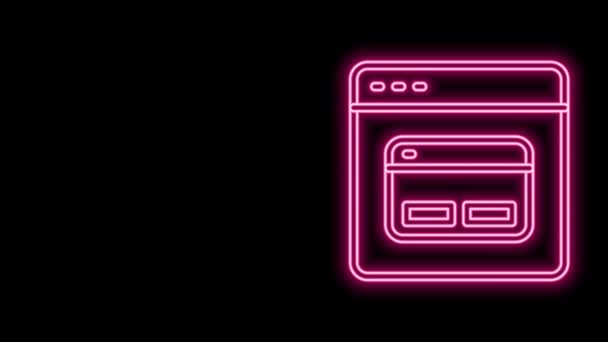 Glowing neon line Search engine icon isolated on black background. 4K Video motion graphic animation — Stock Video