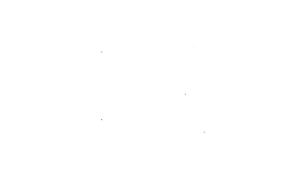 Черная линия Поисковая система значок изолирован на белом фоне. Видеографическая анимация 4K — стоковое видео