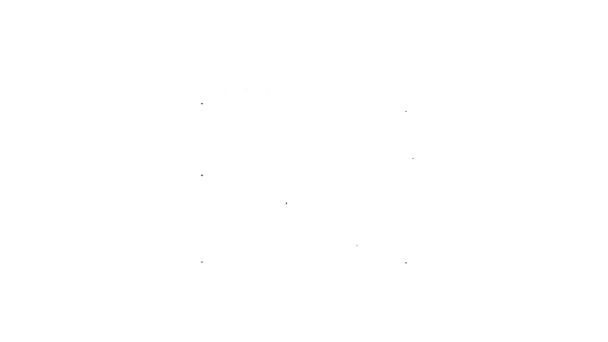 Icona di debug linea nera isolata su sfondo bianco. Strumento di debug. Lente d'ingrandimento sulla programmazione degli insetti. Software di test e impostazione. Animazione grafica 4K Video motion — Video Stock