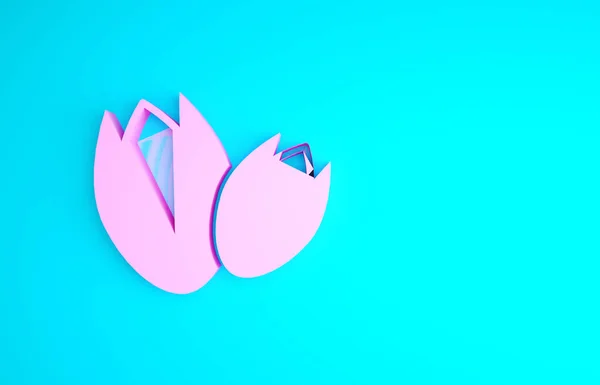 Pinkfarbene Pistazienkerne auf blauem Hintergrund. Minimalismus-Konzept. 3D Illustration 3D Renderer — Stockfoto