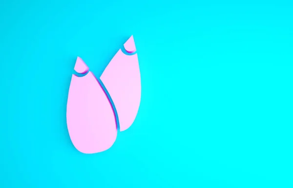 Pink Seeds of a specific plant icon isolated on blue background. Minimalism concept. 3d illustration 3D render — Stock Photo, Image