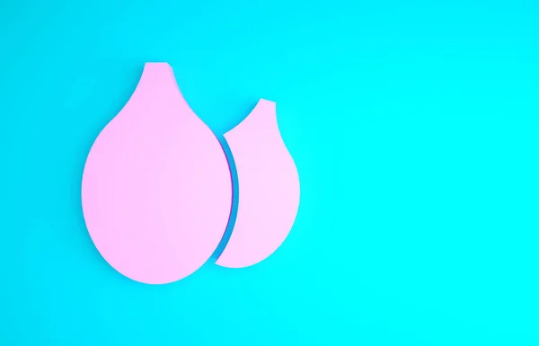 Icono de semillas de calabaza rosa aislado sobre fondo azul. Concepto minimalista. 3D ilustración 3D render —  Fotos de Stock