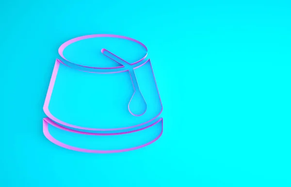 Icono de sombrero turco rosa aislado sobre fondo azul. Concepto minimalista. 3D ilustración 3D render —  Fotos de Stock