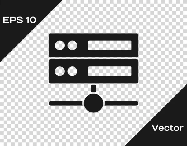 Servidor Negro, Datos, Web Hosting icono aislado en fondo transparente. Vector — Vector de stock