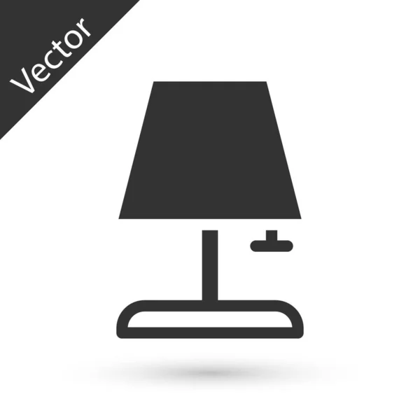 Icono de lámpara de mesa gris aislado sobre fondo blanco. Vector — Vector de stock