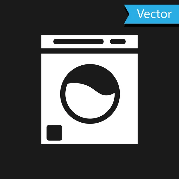 Icono de Arandela Blanca aislado sobre fondo negro. Icono de lavadora. Lavadora de ropa - lavadora. Símbolo de electrodomésticos. Vector — Vector de stock