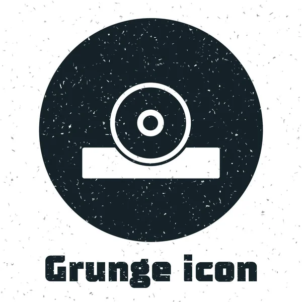 Grunge Otolaryngological head reflector icon 은흰 배경에 분리되어 있다. 환자의 귀, 목, 코를 검사할 준비가 되어 있다. 모노크롬 빈티지그리기. Vector — 스톡 벡터