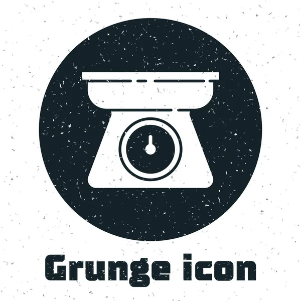 Grunge Scales Symbol isoliert auf weißem Hintergrund. Gewichtsmessgeräte. Monochrome Vintage-Zeichnung. Vektor — Stockvektor