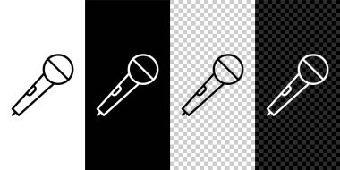 Isometric Mikrofon simgesi gri arkaplanda izole edildi. Radyodaki mikrofondan. Sözcü işareti. Mavi kare düğme. Vektör