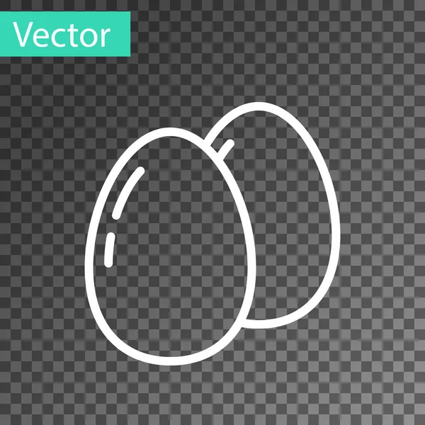 Linha branca Ícone de ovo de galinha isolado em fundo transparente. Vetor —  Vetores de Stock