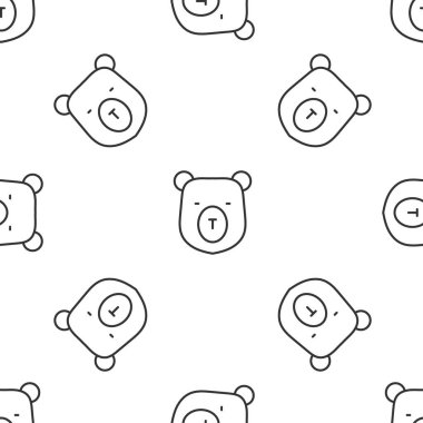 Gri çizgi ayı başı simgesi beyaz arka planda izole edilmiş. Vektör