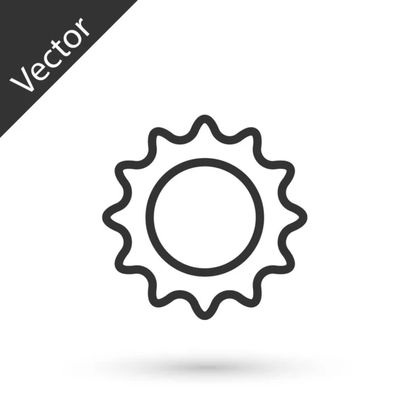 Szürke vonal Sun ikon elszigetelt fehér háttérrel. Nyári szimbólum. Szép napsütéses napot. Vektor — Stock Vector