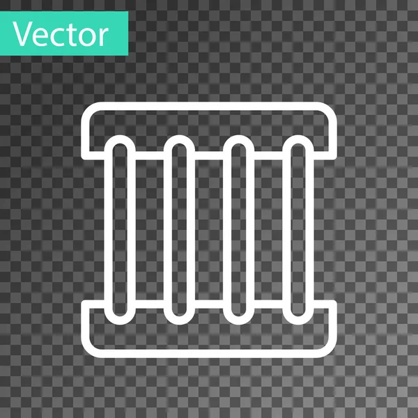 Ligne blanche Icône de fenêtre de prison isolé sur fond transparent. Vecteur — Image vectorielle