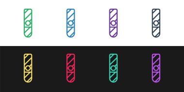 Puro simgesini siyah beyaz arkaplanda izole et. Vektör