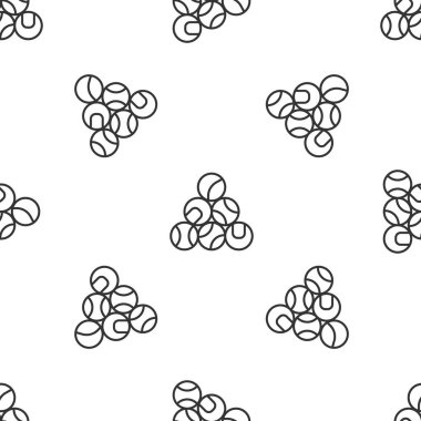 Gri çizgi beyzbol topu ikonu beyaz arka planda izole edilmiş pürüzsüz desen. Vektör