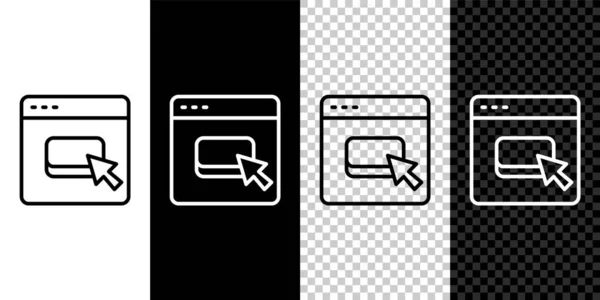 Set line Browser files icon isolated on black and white, transparent background. Vector — Stock Vector