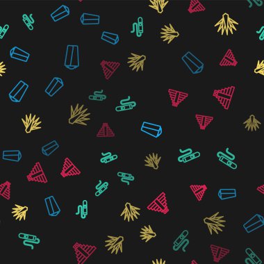 Maya 'daki Burrito, Puro, Agave ve Chichen Itza hatlarını kusursuz bir şekilde ayarlayın. Vektör