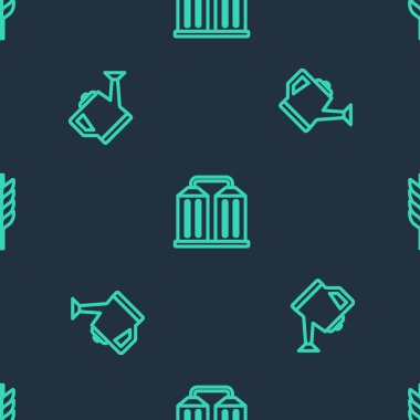 Safra kesesi, su kovası ve buğdayı kusursuz desenlere ayarlayın. Vektör