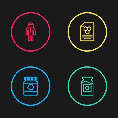 Bal kavanozu, bal peteği ve koruyucu şapka ikonu ile Beeycomb ve Beekeeper. Vektör