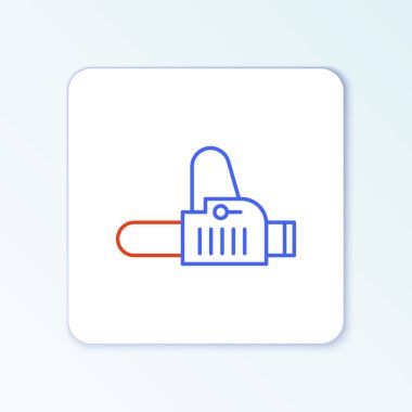 Testere çizgisi simgesi beyaz arkaplanda izole edildi. Renkli taslak konsepti. Vektör