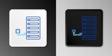 Satır Sunucusu simgesi gri arkaplanda izole edildi. Uygulama, servis konsepti, ayar seçenekleri, bakım, onarım, onarım. Renkli taslak konsepti. Vektör