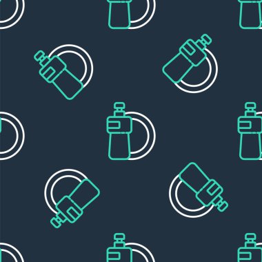 Bulaşık deterjanı şişesi ve plaka simgesi siyah arka planda izole edilmiş. Bulaşık yıkamak için sıvı deterjan. Vektör