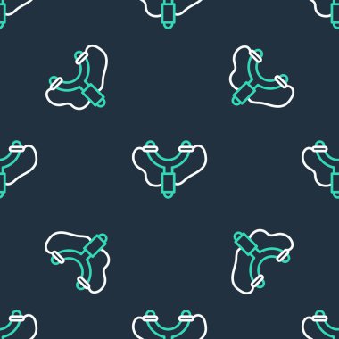 Çizgi Sapanı simgesi siyah arkaplanda izole edilmiş. Vektör