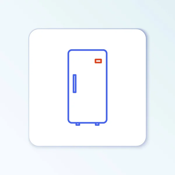 Line Kühlschrank Symbol isoliert auf weißem Hintergrund. Kühlschrank mit Gefrierfach Kühlschrank. Haushaltstechnologie und Haushaltsgeräte. Buntes Rahmenkonzept. Vektor — Stockvektor