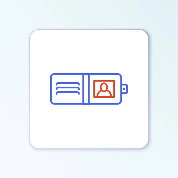 Linje plånbok ikon isolerad på vit bakgrund. Handväska ikon. Kontantsparande symbol. Färgstarkt skisskoncept. Vektor — Stock vektor