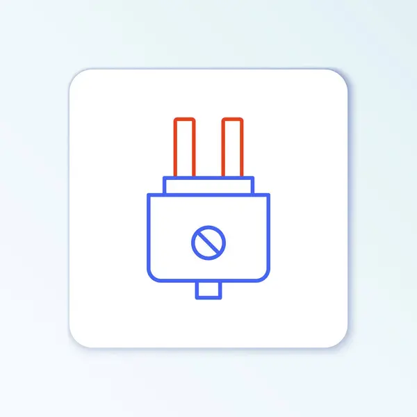Line Electric Plug Symbol isoliert auf weißem Hintergrund. Konzept der Verbindung und Abschaltung der Elektrizität. Buntes Rahmenkonzept. Vektor — Stockvektor