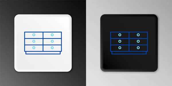Ligne Commode icône isolée sur fond gris. Concept de contour coloré. Vecteur — Image vectorielle