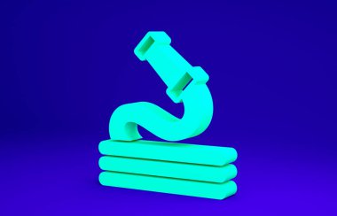 Yeşil Bahçe hortum ikonu mavi arkaplanda izole edilmiş. Sprey tabanca ikonu. Su ekipmanları. Minimalizm kavramı. 3d illüstrasyon 3B canlandırma