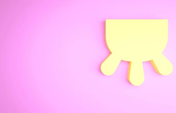 Icône de pis jaune isolée sur fond rose. Concept de minimalisme. Illustration 3D rendu 3D — Photo