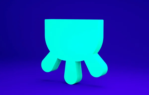 Icono de Udder verde aislado sobre fondo azul. Concepto minimalista. 3D ilustración 3D render —  Fotos de Stock