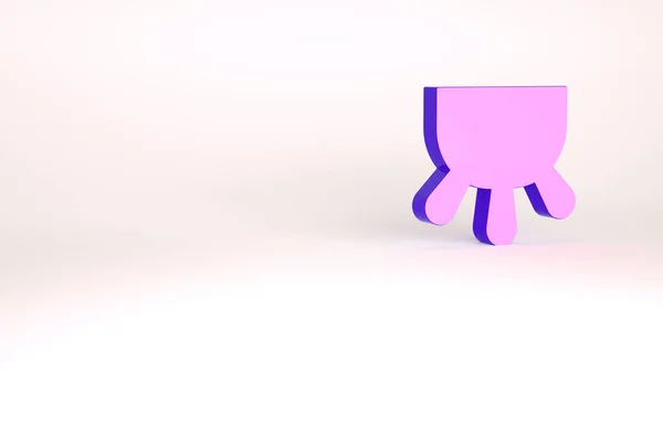 Purple Udder icoon geïsoleerd op witte achtergrond. Minimalisme concept. 3d illustratie 3D renderen — Stockfoto