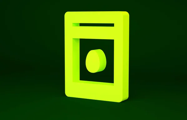 Yellow Pack pieno di semi di una specifica icona vegetale isolata su sfondo verde. Concetto minimalista. Illustrazione 3d rendering 3D — Foto Stock