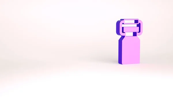 Fioletowy pojemnik na ikonę mleka izolowany na białym tle. Koncepcja minimalizmu. Ilustracja 3D 3D renderowania — Zdjęcie stockowe