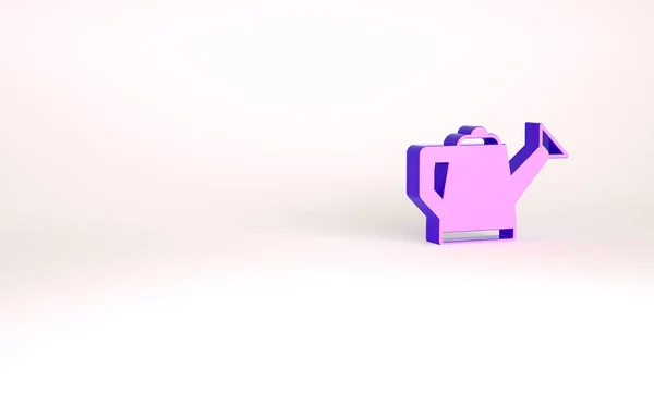 Purple Watering μπορεί εικονίδιο απομονώνονται σε λευκό φόντο. Σύμβολο άρδευσης. Μινιμαλιστική έννοια. 3d απεικόνιση 3D καθιστούν — Φωτογραφία Αρχείου