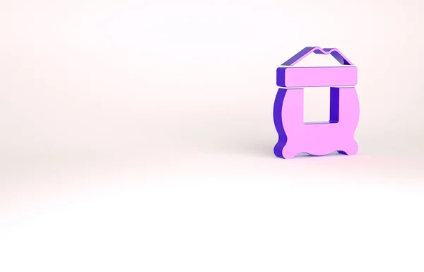 Bolsa púrpura de harina icono aislado sobre fondo blanco. Concepto minimalista. 3D ilustración 3D render —  Fotos de Stock