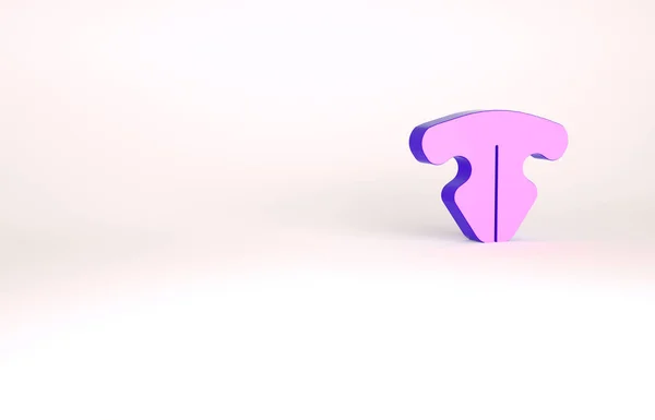 Фіолетовий кіт значок носа ізольований на білому тлі. Концепція мінімалізму. 3D ілюстрація 3D рендеринга — стокове фото