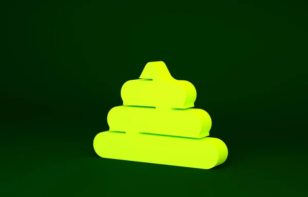 Yellow Shit icon isolated on green background. Minimalism concept. 3d illustration 3D render — 스톡 사진