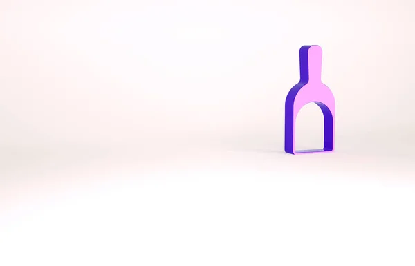 Фиолетовый Dustpan значок изолирован на белом фоне. Уборка совок. Концепция минимализма. 3D-рендеринг — стоковое фото
