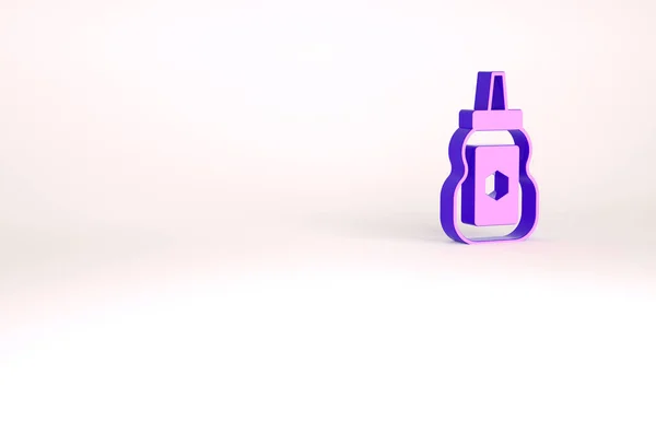 Фиолетовая банка меда икона изолированы на белом фоне. Продовольственный банк. Символ сладкой натуральной еды. Концепция минимализма. 3D-рендеринг — стоковое фото