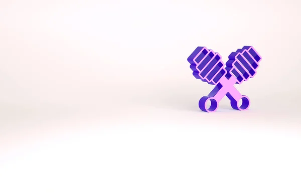 Purple Honey dipper stick icono aislado sobre fondo blanco. Cuchara de miel. Concepto minimalista. 3D ilustración 3D render — Foto de Stock