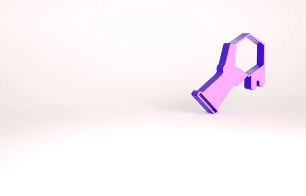 Фіолетовий медонос і значок рук ізольовані на білому тлі. Медові клітини символ. Солодка натуральна їжа. Концепція мінімалізму. 3D ілюстрація 3D рендеринга — стокове фото