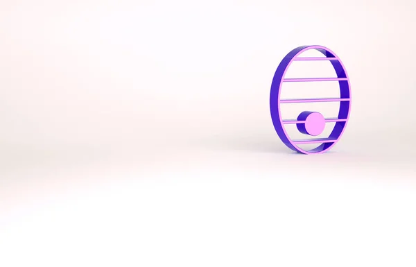 Purpurový úl pro včely ikony izolované na bílém pozadí. Symbol úlu. Včelařství a včelařství. Sladké přírodní jídlo. Minimalismus. 3D ilustrace 3D vykreslení — Stock fotografie