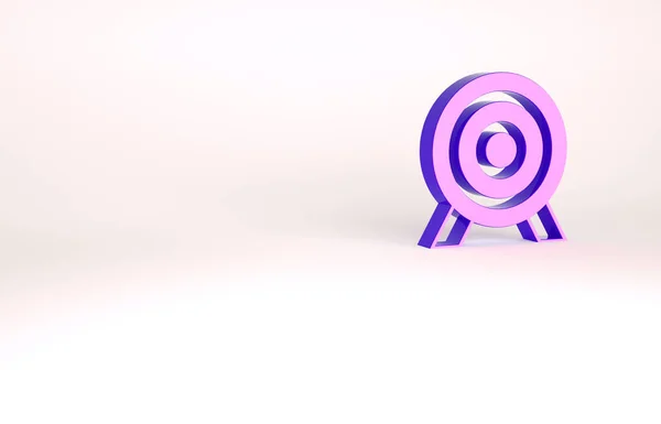 Purple Target financieel doel concept pictogram geïsoleerd op witte achtergrond. Symbolische doelen, succes. Minimalisme concept. 3d illustratie 3D renderen — Stockfoto