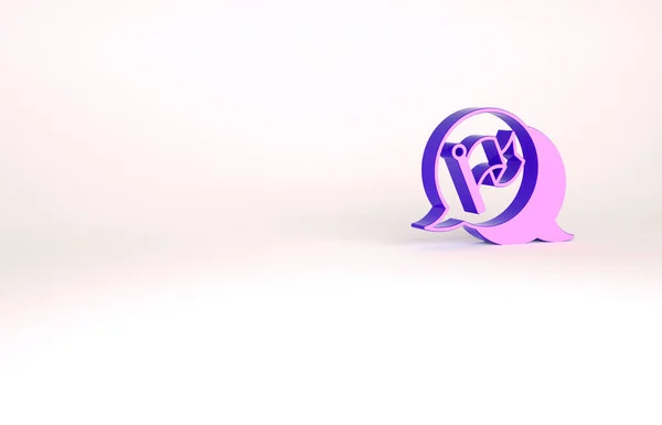 Purple Flag icon isolated on white background. Victory, winning and conquer adversity concept. Minimalism concept. 3d illustration 3D render — ストック写真