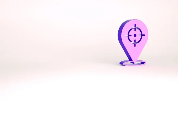 Purple Target financial goal concept icon isolated on white background. Symbolic goals achievement, success. Minimalism concept. 3d illustration 3D render — ストック写真