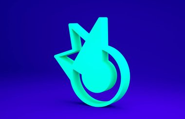 Mavi arka planda yeşil beyzbol topu ikonu izole edildi. Minimalizm kavramı. 3d illüstrasyon 3B canlandırma